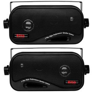 BOSS 오디오 시스템 AVA6200 3인치 밀폐형 박스 스테레오 스피커 - 200와트페어당 3방향 풀레인지 실내 실외 해양 쌍으로 판매됨