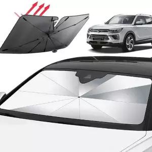 [셀러에이드]WL 코란도 우산형 햇빛가리개 링타입 블랙박스형 차박용커버