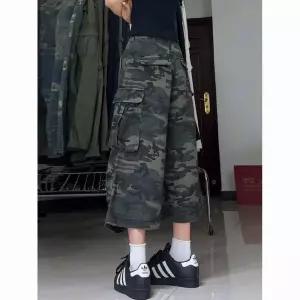 남성용 청반바지 데님 반바지 여름 얇은 일자 5부 7부 카모 바지 와이드 반팔 하이 스트리트 C07Z2-8 CH2