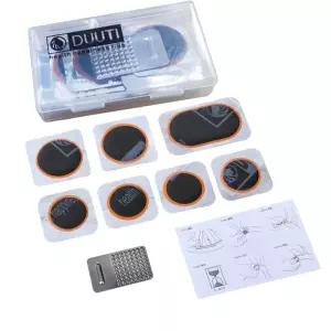 휴대용 산악 자전거 수리 도구 사이클링 플랫 타이어 고무 패치 세트 키트