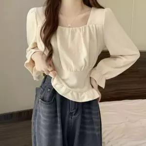 [NS홈쇼핑][샵앤] 여성 하객룩 여리핏 셔링 스퀘어넥 블라우스 WON-WBL-WDE061C..