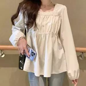 [NS홈쇼핑][샵앤] 여성 체형커버 여리핏 셔링 스퀘어넥 블라우스 WON-WBL-WFK1QIT..