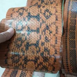 인조가죽시트지 가죽 수선패치 전화 케이스를 위한 다크 브라운 프린팅 천연 뱀 피부 가방 신발 벨트 DIY