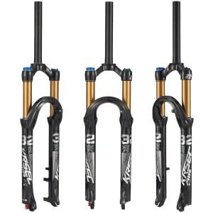 SRUOEC 27.5 29인치 자전거 서스펜션 포크 120mm 여행용 스트레이트 스티어, 퀵 릴리스 9mm 75mm 간격 에어