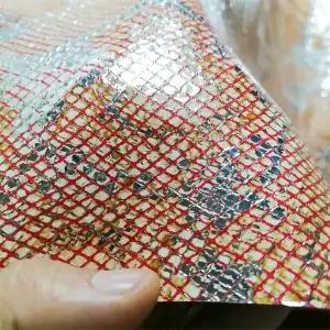 인조가죽시트지 가죽 수선패치 1.5mm 라이트 레드/블루 파이썬 패턴 소가죽.탑 그레인 가죽. 직물. 가방을