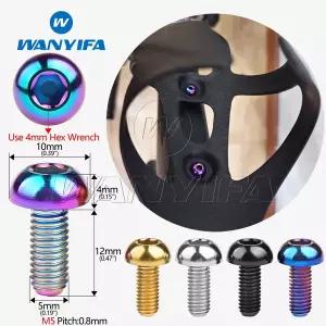 Wanifa 티타늄 GR5 M5x12mm 앨런 볼트는 자전거 브레이크 워터 쉘 랙 하우징 나사에 사용됩니다