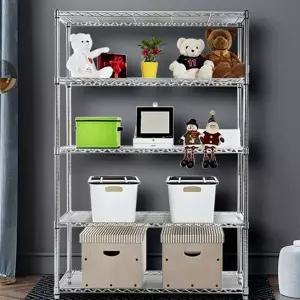 조립식 메탈 선반 중량용 무볼트 와이어 산업용 메탈 선반 다용도 철제 5단 베란다 장식용 세탁실 선반형