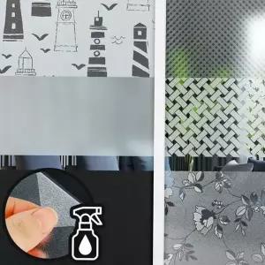 유리창 햇빛 차단 무점착 반투명 인테리어 창문 암막 시트지 필름 현관문 주방 욕실 단열 그림 거실 카페