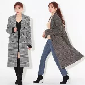온나핏 롱코트 코트 보브체크코트 LD 체크코트 체크코