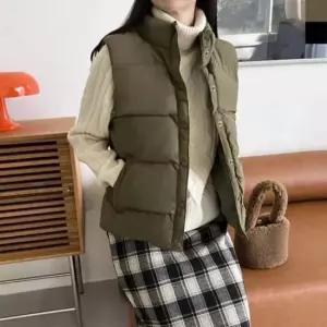 베스트 YAN 하이넥 여자 스트링 7800 패딩 조끼 경량