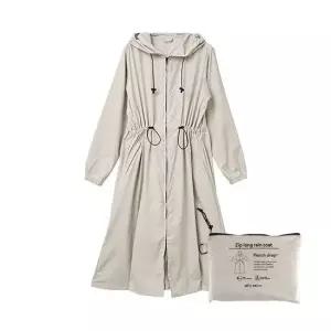 파우치 여성용 2WAY 레인코트 일본 정품 세트 베이지