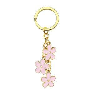 메이미믹스 플라워 여성 소녀 지갑 가방 액세서리 주얼리를 위한 에나멜 키 체인 태슬 키링 매력