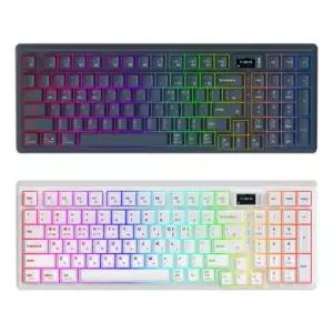 97키 유무선 블루투스 게이밍 키보드 2.4GHz 4000mAh LCD 디스플레이 LED C타입 충전 청축 갈축 적축 게임