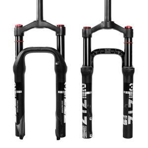 ZTZ 20 4.0 인치 팻 타이어 에어 서스펜션 포크 - 130mm 여행, 135mm 간격 허브, 9mm QR, 크라운 잠금, 초경량 자전거 프론트 포크, 스노우 비치 XC 산악 자전거에 적합