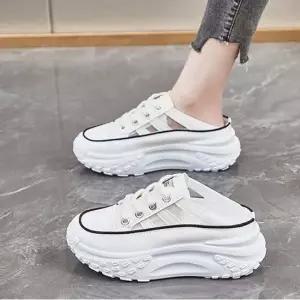 편한 통굽 키높이 뮬 스니커즈 캐주얼 여자 운동화
