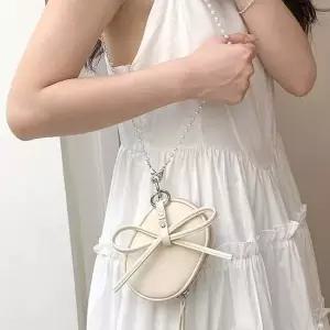 진주스트랩 미니 파우치백 가방 리본장식 크로스백