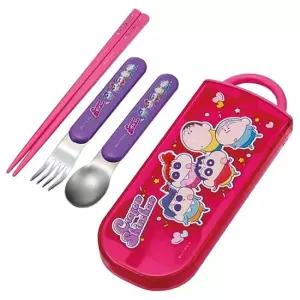 초등젓가락세트 짱구 항균 슬라이드 수저 포크 젓가락 세트 1P 휴대용 주니어식기세트