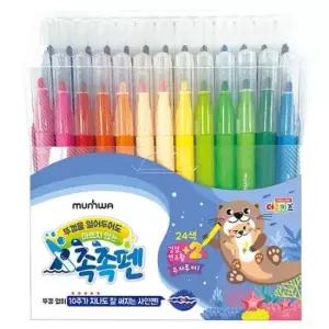 [문구/오피스] 더존 24색+2 드로잉 사무용품 키즈 문화 촉촉사인펜