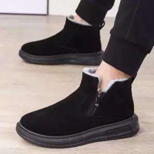 남성 스웨이드 겨울 방한화 털부츠 털신발 털운동화 앵글부츠 RCi7+6DmN