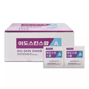국산 이도팜 이도스킨스왑A 100매 1통 일회용 소독솜