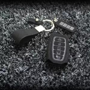 자동차키링 현대 팰리세이드 차량 샤무드 가죽 키케이스 키링