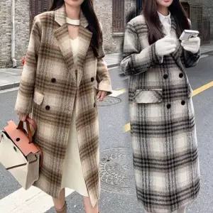 CESS 9722 모직롱코트 2 모직 자켓 더블 여성 바람막이 코트 흐 롱자켓 블렌디