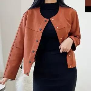 KYI S22 여자스웨이드라이더노카라자켓 핸드메이드 코