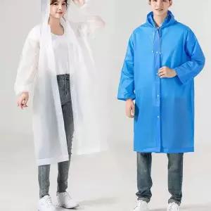 남녀공용 간편 휴대용 우비 EVA 다회용 레인코트