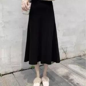 [SBD] 롱 니트 밴딩 여자 골지 치마 편한 허리 스커트