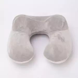 [하프클럽/알티피아]여행 휴대용 벨벳 에어 목베개 그레이 기내용목베개