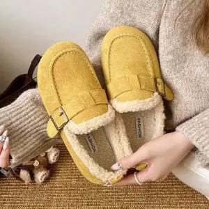 깜도리4  여사친 겨울 캐주얼 코디 안감 슬립온 모카신 신발 털