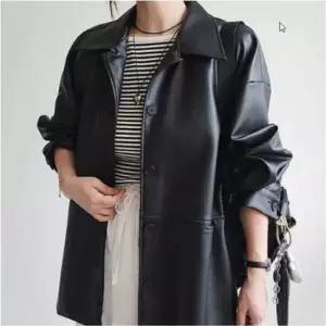 여성 루즈핏 레자자켓 페이크 레더 카라 라이더 자켓