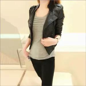 여성 인조가죽 페이크레더 라이더자켓 슬림핏 바이커재킷