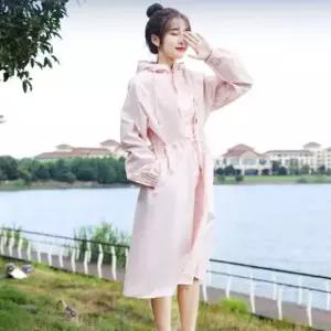 여성 바람막이 방수 집업 우비 레인코트