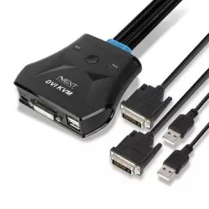KVM 스위치 케이블 USB DVI 1.4m PC제어 공유기 영상