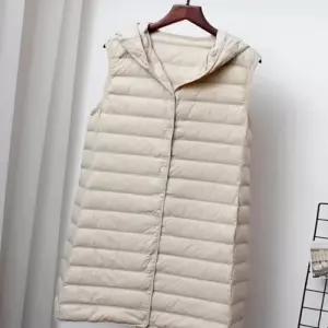 LEA-B83 오리털 경량 롱 후드조끼