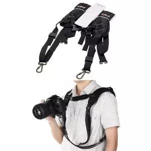 [골드스마일]DSLR 카메라 더블 슬링 스트랩 조끼 사진 숄더 벨트