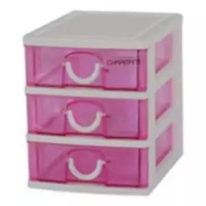 해피 서랍장3단(핑크) 미니서랍장 팬시정리함 미니서랍함 팬시보관함 책상서랍장 책상서랍함