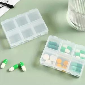 여행용 6구 약통 케이스 투명 알약 보관함 휴대용 비타민 소분함