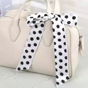 ( )실크스카프 화이트도트 여성스카프 도트스카프 여름스카프