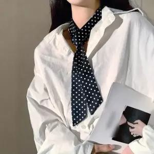 클래식 도트 미니 스카프