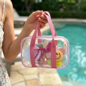 ( )PVC 지퍼형 투명 방수 비치백 소형 숄더백 물 놀이 수영 가방 바캉스 소지품 보관