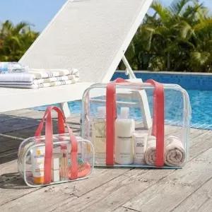 ( )PVC 지퍼형 투명 방수 비치백 소형 대형 세트 숄더백 물 놀이 수영 가방 보관