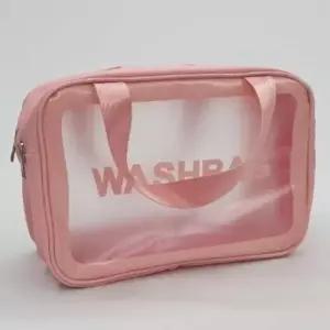 ( )메쉬 2단 수영가방 핑크 대 PVC지퍼팩 물놀이방수가방 미니파우치
