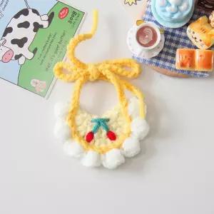 13cm 농담 곰 면 인형 사랑스러운 니트 타액 수건 삼각형 스카프 액세서리 귀여운 장식