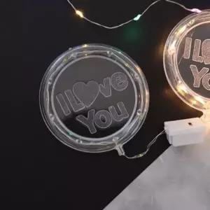 LED 쁘띠 레터링 원형 러브유 LOVE YOU(노랑색) (20개입 묶음)