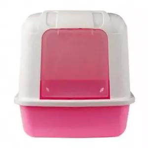 고양이 졸리 후드형 화장실 핑크 1P 반려묘 토일렛-WD4D7B6