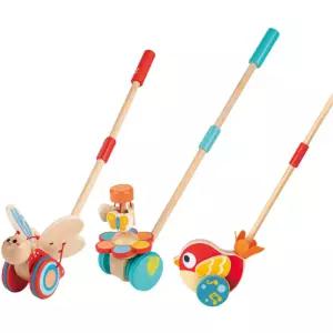 아기 걸음마 움직이는 원목 밀대장난감 세트 1세 귀여운