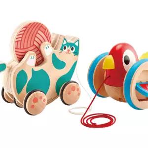 아기 걸음마 움직이는 끈달린 동물자동차2P 유아 귀여운