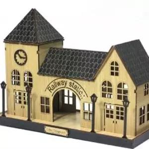 [HN3] 미니빌리지 A5 기차역 조립건물 미니어처 프라모델